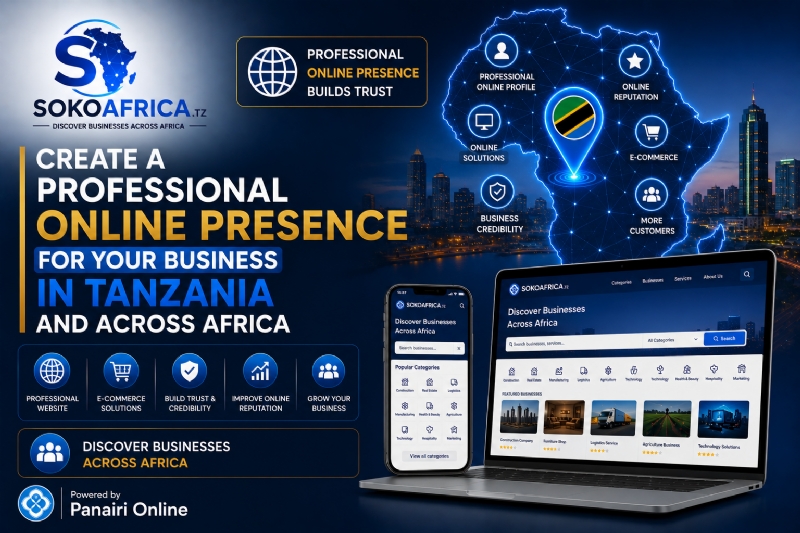 Create a Professional Online Presence for Your Business in Tanzania and Across Africa, Discover Businesses Across Africa – Powered by Panairi Online